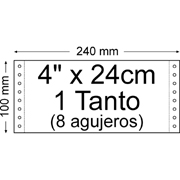 BASIC PAPEL CONTINUO BLANCO  4" x 24cm 1T 7.500-PACK 424B1